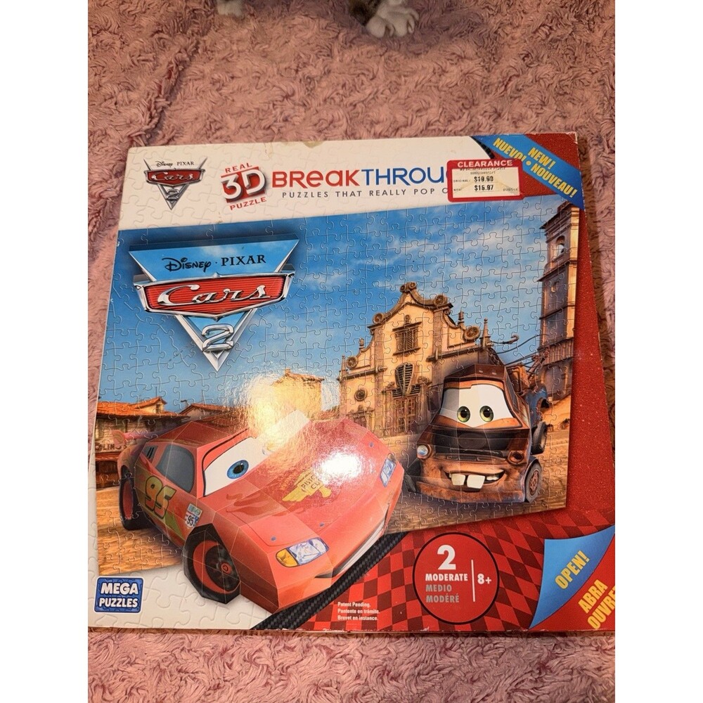3D Breakthrough Disney Cars 2 Puzzle 250 Piece Toy Game Fun Family
